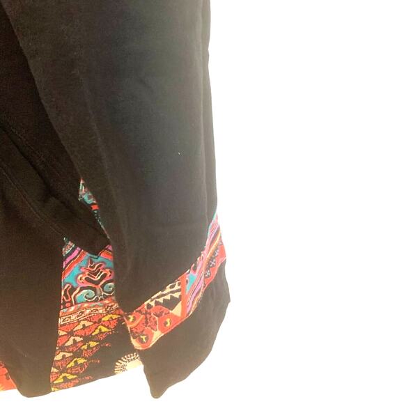 Parsley & Sage Boho Jacket L Black Sweater Full Zip Artsy Festival Funky Goth - Picture 8 of 12